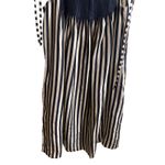 Jigsaw 100% Silk Tie Shoulder Striped Pleated Pockets Resort Wear Dress Womans M Blue Size M Photo 4