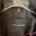 Tahari  Black Ruffle Detail Trench Coat Photo 9