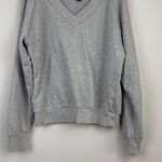 Universal Threads Universal Thread Heather Gray V Neck Long Sleeve Cozy Oversized Sweatshirt Small Photo 3