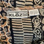 Ekloz Rayon Women Top L Abstract Animal Print Muted Earth Tones Boho Chic Retro Brown Size L Photo 1