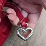 Brighton  Red Heart Crossbody Purse Embossed Bellissimo Lipstick Shoulder Bag Photo 6