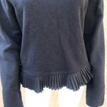 J.Crew Black Ruffle Hem Pullover Sweatshirt Size M Photo 3