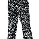 New York & Co. New York Company Stretch Floral Print Pants Black White Size 10 Photo 0