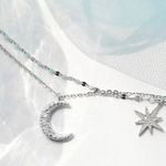 Silver Moon and Star Necklace Photo 0