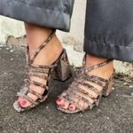 Free People ‎ Colette Cinched Heel Python Snakeskin Size 36.5 Sandal Photo 1
