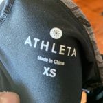 Athleta  high neck cutaway striped halter neck swim top Photo 1