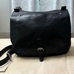 Patricia Nash ‎ Black Leather London Saddle Bag Heritage Crossbody Authentic Photo 0