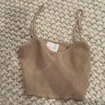 Uniquities Tan  Mini Crop Top Tank Photo 2