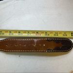 Vintage Brown Leather Belt Western Cut Out Details No Buckle Sz 32 Deadstock Photo 5