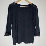 Roz & Ali | Charcoal Gray 3/4 Length Zipper Shoulder Accent Sweater | XL Photo 0