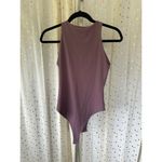 Reoria Halter High Round Neck Stretchy Racerback Leotard Bodysuit Snap Closure S Purple Photo 5