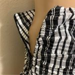 ZARA Black White Plaid Rouched High Waisted Mini Skirt Size XS Photo 7