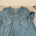 J.Jill Silk BoHo Smocked Juniper Tunic Dress size XL Blue Photo 9