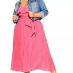 City Chic New!  Fuchsia Romantic Tie Cold Shoulder A-Line Dress,  plus size 20‎ Photo 2