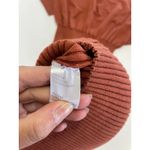 Toccin x RTR Dress‎ Womens Small Brown Knit Sweater Puff Sleeve Mini Cotton Photo 4