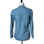 Madewell Denim Chambray Shirt Size XS Blue Geometric Print Long Sleeve Popover Photo 2
