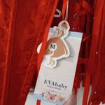EVAbaby M Red Ruffle Satin Front Hook Bustier Size M Photo 10
