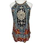 Boston Proper Top Women S Blue Tank Chain Neck Boho Sleeveless Lightweight Photo 1