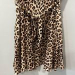 Rebecca Taylor Leopard Print Short Sleeve Dress 100% Linen Size Large Photo 4