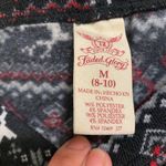 Faded Glory  Womens Christmas  Leggings M 8 10 Fleece Black Red White Reindeer Photo 3