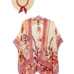 Vince Camuto NWT Tropical Blooms Topper & Sun Hat Set Photo 0