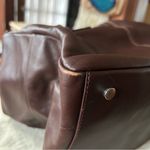 Vintage 90s Y2K Molton Brown London Leather Top Handle Bag Satchel Purse Brown Photo 6