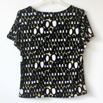East 5th Black White Yellow Abstract Art Short-Sleeve T-Shirt Blouse Large Photo 1