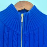 Ralph Lauren Lauren  Royal Blue Cable Knit Zip Up Sweater Size XL Photo 2