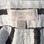 St Tropez West Womens M Linen Blend Pants Striped Relaxed Vacation Cruise Beach White Size M Photo 2