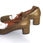 Coach Ankle Strap Pump Metallic Suede Size 9 Photo 7