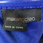 Max and Cleo Satin Mini Cocktail Dress Rosette Spaghetti Strap Size 10 Blue Prom Photo 7