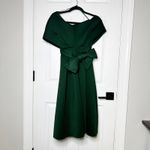 ASOS  Fallen Shoulder Forest Green Scuba Midi Dress Size US0 UK4 NWT Cocktail Photo 7