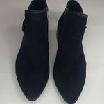 Black Suede Zip Side Silver Slant Heel With Bow Booties Womens 42 or US 8.5 Photo 10