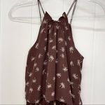 Madewell 100% Silk Mini Dress Size 0 Palm Tree Chocolate Brown Photo 8