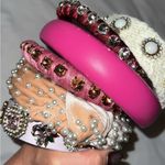lot of 6 headbands from anthropologie tasha and boutiques pink rhinestones Photo 0