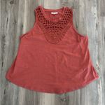 Maurice's  Rust boho style Crochet Detail top Photo 0