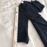 Le Moda Black Crochet Open Knit Tunic Sweater Women’s Scalloped Hem Long Sleeve Size M Photo 7