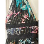 Rococo Sand Metallic Moonlight Print Ruffle Mini Dress Black Multicolor Sz Small Photo 3