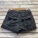 NOBO Black Denim Shorts Women's Mid Rise Button Fly Y2K WhimsyGoth Grunge Sz 9 Photo 5