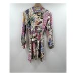 ZARA  Blogger Fav Pastel Floral Parrot Print Shirt Dress Linen Blend Size Small Photo 1