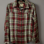 Woolrich Womens Plaid Flannel Shirt Red Tan Green Long Sleeve Casual Size Medium Photo 0