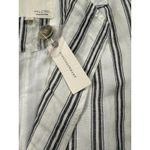 Anthropologie Plicro Blazer Womens XS White Black Striped Linen Double Breasted Photo 3