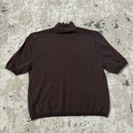 L'Academie L’Academie Hadi Ribbed Knit Stretch Short Sleeve Mock Neck Size Large NWT Photo 1