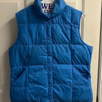 Lands' End Land’s End Women’s Blue Goose Down Snap Puffer Vest- M (8-10) Photo 0