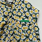 Diane Von Furstenberg Yellow Black Floral Lightweight Sleeveless Hoodie Large Photo 3