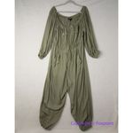 Eloquii New!  Plus size Off The Shoulder Utility green Jumpsuit ,‎ size 22 Photo 1