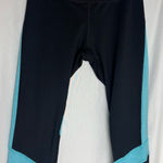 Champion  Women's cropped Leggings in Black and turquoise 
Medium Photo 0