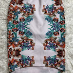 Bisou Bisou Michell Floral Skirt White Teal Orange Women's M Photo 0
