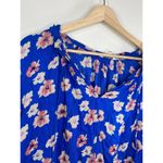 Lucky Brand Blue Pink Floral Print Long Sleeve Blouse Women's Size Large L Photo 4