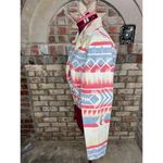 Jean Jacket Aztec print cropped Vintage 1980s red blue cream Photo 5